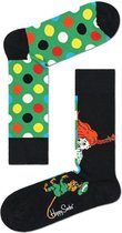 Happy Socks Pippi Langkous Peekaboo Sock | Groen met Zwart | Maat 36-40