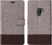 Let op type!! Voor Xiaomi mi mix MUMXA MX102 horizontale Flip canvas stiksels lederen draagtas met houder & kaartsleuven & portemonnee (bruin)