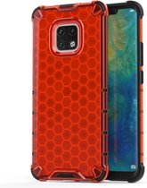 Shockproof Honeycomb PC + TPU Case voor Huawei Mate 20 Pro (rood)