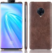Voor Vivo NEX 3 schokbestendige Litchi Texture PC + PU-behuizing (bruin)