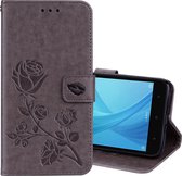Voor Xiaomi Redmi Note 5A Pro / Prime Roses Pressed Flowers Pattern Flip Leather Case met houder & kaartsleuven & portemonnee (grijs)