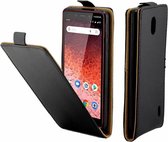 Zakelijke stijl verticale flip TPU lederen tas met kaartsleuf voor Nokia 1Plus (zwart)