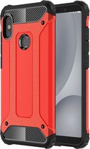 Voor Xiaomi Redmi Note 5 Pro Full-body Rugged TPU + PC Combinatie Back Cover Case (Rood)