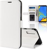 R64 Texture Single Fold Horizontal Flip Leather Case voor Galaxy A7 (2018), met houder & kaartsleuven & portemonnee (wit)