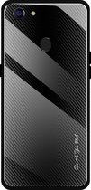 Voor OPPO F5 Texture Gradient Glass beschermhoes (zwart)