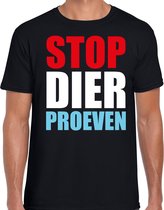 Stop dier proeven demonstratie / protest t-shirt zwart voor heren S