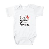 Rompertjes baby met tekst - Dear Santa, I don't have to be good because I am Cute - Romper wit - Maat 74/80
