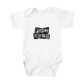 Go Mama® Baby Cadeau - Zwangerschap aankondiging - Baby Pyjama - Rompertjes Baby met Tekst - Babyshower - Punk's Not Fed - Wit - Maat 50/56 - Korte mouw