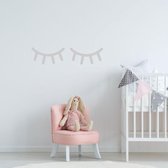 Muursticker Wimpers -  Zilver -  30 x 7 cm  -  baby en kinderkamer  alle - Muursticker4Sale