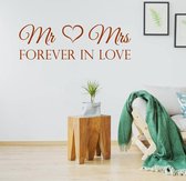 Muursticker Mr & Mrs Forever In Love - Bruin - 120 x 36 cm - slaapkamer alle