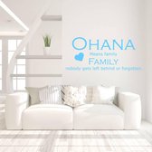 Muursticker Ohana Means Family Nobody Gets Left Behind Or Forgotten -  Lichtblauw -  80 x 35 cm  -  woonkamer  engelse teksten  alle - Muursticker4Sale