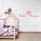 Muursticker Little Princess - Roze - 120 x 34 cm - baby en kinderkamer engelse teksten