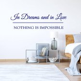 Muursticker Nothing Is Impossible - Donkerblauw - 120 x 34 cm - engelse teksten slaapkamer