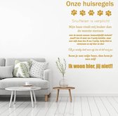 Muursticker Onze Huisregels (hond) - Goud - 60 x 73 cm - woonkamer alle