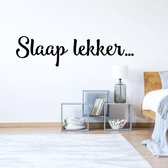 Muursticker Slaap Lekker - Geel - 160 x 40 cm - taal - nederlandse teksten baby en kinderkamer - teksten en gedichten slaapkamer baby en kinderkamer alle