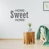 Muursticker Home Sweet Home - Donkergrijs - 60 x 41 cm - woonkamer engelse teksten