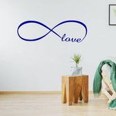 Muursticker Infinity Love - Donkerblauw - 80 x 25 cm - woonkamer slaapkamer engelse teksten