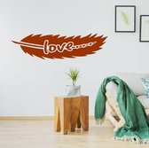 Muursticker Tribal Love -  Bruin -  120 x 32 cm  -  woonkamer  slaapkamer  engelse teksten  alle - Muursticker4Sale