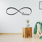 Muursticker Infinity Love -  Lichtbruin -  160 x 51 cm  -  woonkamer  slaapkamer  engelse teksten  alle - Muursticker4Sale