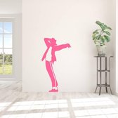 Muursticker Michael Jackson -  Roze -  66 x 120 cm  -  woonkamer   - Muursticker4Sale