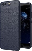 Voor Huawei P10 Litchi Texture TPU beschermende achterkant van de behuizing (marine)