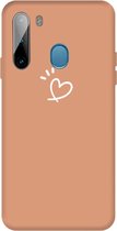 Voor Galaxy A21 Frosted Candy-gekleurde ultradunne TPU-telefoon (oranje)