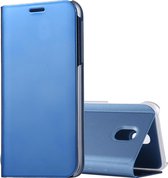 Voor Galaxy J3 (2017) (EU-versie) Galvaniserende spiegel Horizontale flip lederen tas met houder (blauw)