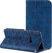 Voor Geschikt voor Xiaomi Redmi Note 9 Pro Lucky Flowers reliÃ«fpatroon Magnetische horizontale flip lederen tas met houder en kaartsleuven (donkerblauw)