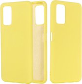 Voor Huawei Honor 30S effen kleur vloeibaar siliconen valbestendig volledige dekking beschermhoes (geel)