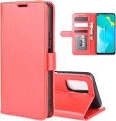 Voor Huawei Honor 30S R64 textuur enkele horizontale flip beschermhoes met houder & kaartsleuven & portemonnee & fotolijst (rood)