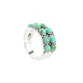 Symbols 9SY 0062 56 Zilveren Ring - Maat 56 - Turkoois - Turquoise - Geoxideerd