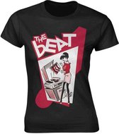 The Beat Dames Tshirt -M- Record Player Girl Zwart