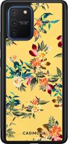 Samsung S10 Lite hoesje - Bloemen geel flowers | Samsung Galaxy S10 Lite case | Hardcase backcover zwart