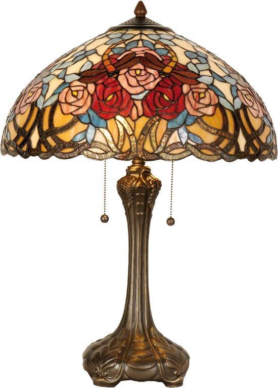 Lampe de table tiffany complète 64 x Ø 46 cm 2x E27 max 60w.