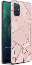 iMoshion Design voor de Samsung Galaxy A71 hoesje - Grafisch Koper - Roze / Goud