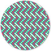 Wooncirkel - Retro Patroon - Groen & Roze (⌀ 40cm)