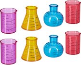 relaxdays shotglaasjes scheikunde - 8 stuks - shot glaasjes chemie - shotglazen - gekleurd