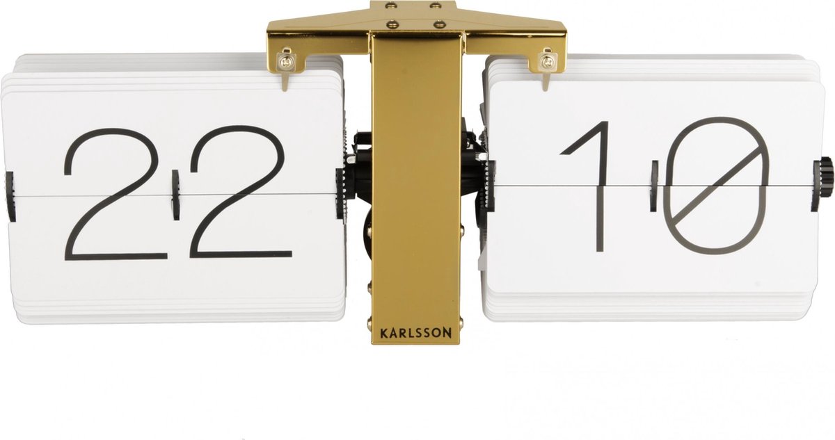 Karlsson Flip clock No Case Tafelklok Metaal 8,5x14x36cm Wit