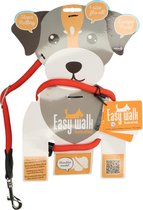 Easy Walk- hond harnas en lijn schoudermodel – Anti-trek – Incl. karabijnhaak - 345 cm – Rood