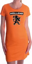 Oranje Holland supporter jurkje met zwarte leeuw dames - EK / WK / Konginsdag / Oranje kleding XL