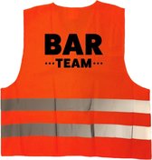 Bar team vest / hesje oranje met reflecterende strepen voor volwassenen - personeel - horeca veiligheidshesjes / veiligheidsvesten