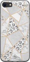 iPhone SE 2020 hoesje siliconen - Stone & leopard print | Apple iPhone SE (2020) case | TPU backcover transparant