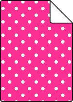 Proefstaal ESTAhome behangpapier stippen roze - 115741 - 26,5 x 21 cm