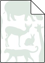 Proefstaal ESTAhome behangpapier dieren mintgroen - 139053 - 26,5 x 21 cm