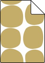 Proefstaal ESTAhome behangpapier grafisch motief okergeel en wit - 139089 - 26,5 x 21 cm