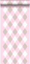 papier peint diamants bébé rose - 114925 ESTAhome