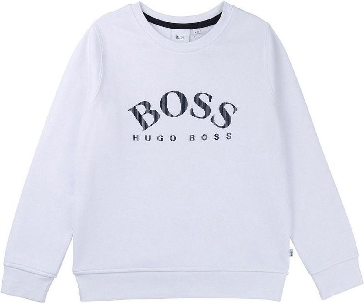 Boss Jongens Sweater Logo Print Wit 152 | bol