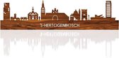 Skyline 's-Hertogenbosch Palissander hout - 100 cm - Woondecoratie - Wanddecoratie - Meer steden beschikbaar - Woonkamer idee - City Art - Steden kunst - Cadeau voor hem - Cadeau voor haar - Jubileum - Trouwerij - WoodWideCities