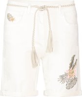 Cassis - Female - Short met tropisch borduurwerk  - Wit