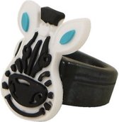 Lg-imports Ring Zebra Junior 1,6 Cm Rubber Zwart/wit